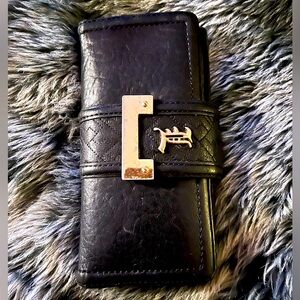 L.A.M.B. by Gwen Stefani Black Leather Wallet